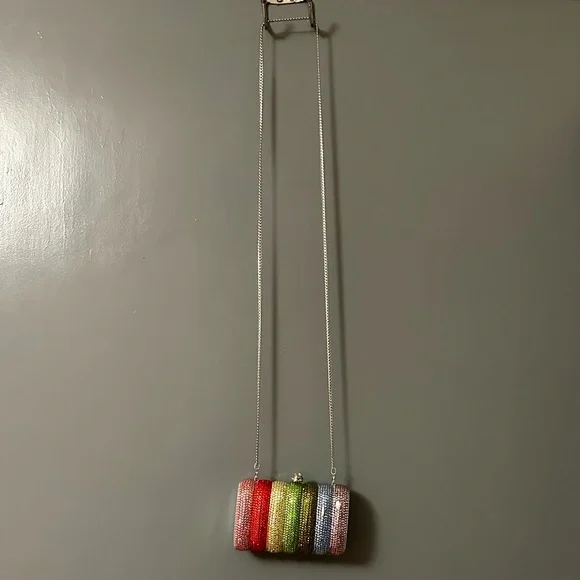 Multicolor Crystal Embellished Clutch - Picture 6 of 6